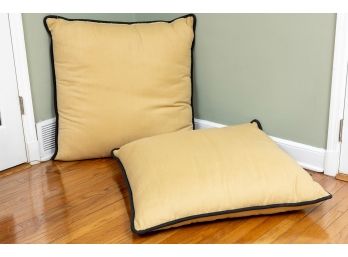Pair Of Oversized Beige Throw Pillows