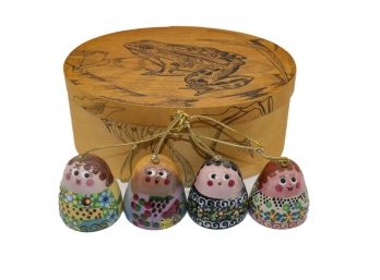 Vintage Handmade Doll Bells & Hand Painted Signed Box