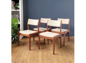 Set 4 70s Scandinavian Works Solid Teak Dining Chairs
