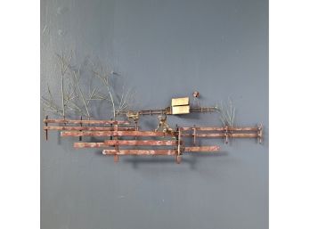 3 Ft 70s Curtis Jere Welded Metal Wall Sculpture