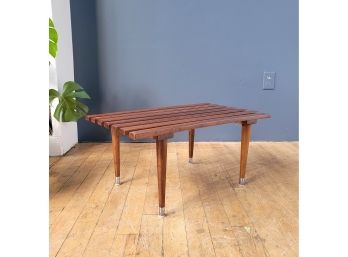 60s Mid Century Walnut Slat Bench/Table
