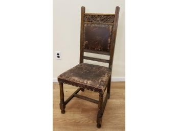 Antique Carved Oak Side Chair