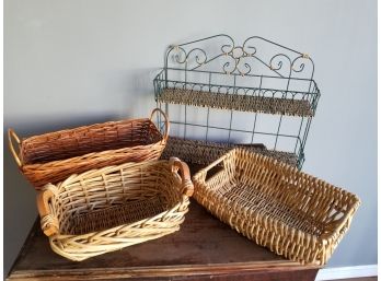 Baskets And Wicker Shelf