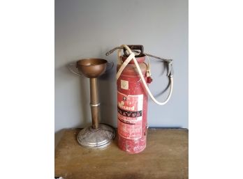 Vintage Fire Extinguisher And Ash Tray