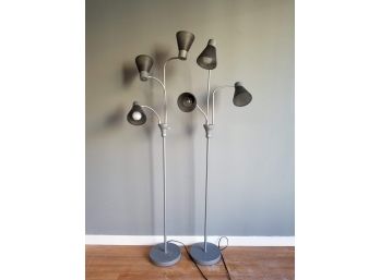 Pair Contemporary Standing Lamps