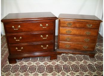 Two Handsome Bachelor Chests With Brass Hardware  - One Thomasville