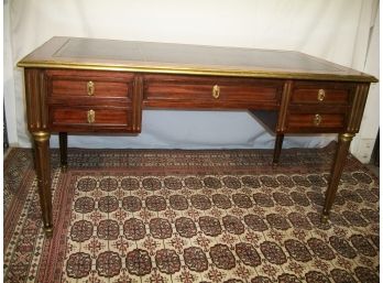 Louis XVI Style Desk With Leather Top Bronze Trim From The Pierre Hotel, NYC