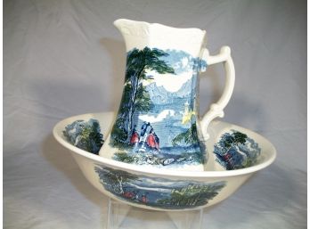 Royal Crownford Porcelain Pitcher And Bowl Set - Unusual Small Size