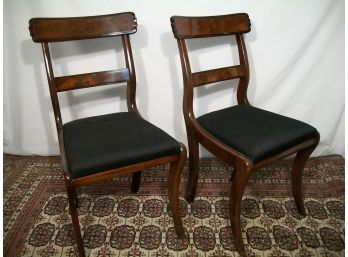 Pair Of Period Sabre Leg Chairs - Very Old (C.1820/40)