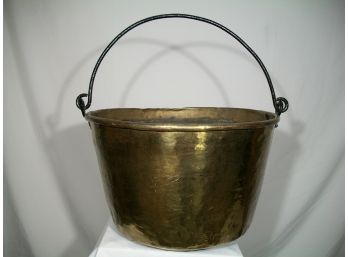 Large Antique Brass 'Apple Butter' Kettle/Pail - Very Old