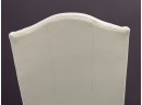 A Stylish Modern Wing Chair In Creamy White Leather, Ethan Allen, 1 Of 2