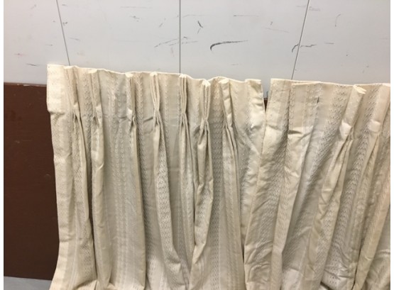2 Panels Vintage Pinch Pleat Curtains - Off-white