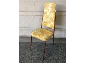 Single Vintage Kitchenette Chair With Golden Wheat Upholstery