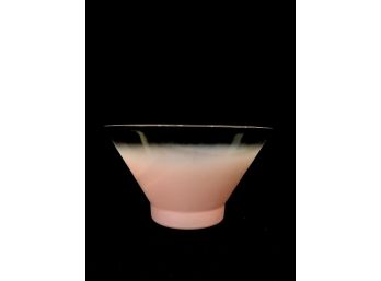 Vintage Mid-century Pink Blendo Serving Bowl By West Viriginia Glass