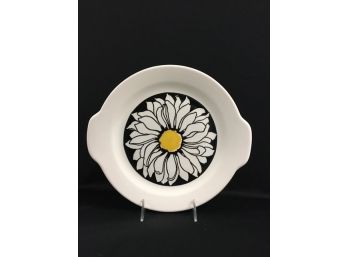 Vintage Black And White 2 Handle Daisy Cake Plate