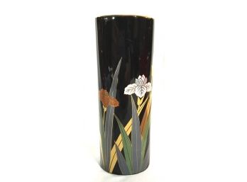 Vintage Otagiri Japan Black Porcelain Bud Vase