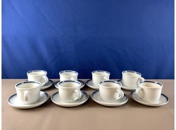Set Of 8 Pfaltzgraff Coffee Cups And Saucers