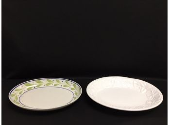Two Large Oval Platters Made In Italy