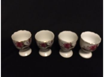 Set Of 4 Vintage Fine China Pedestal Egg Cups