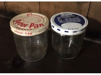 Pair Of Vintage Peanut Butter Jars