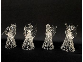 Set Of 4 Hand-blown Glass Angels