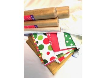 Holiday Wrapping Paper And Gift Box Lot
