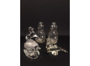 Grouping Of 6 Figural Glass Animals