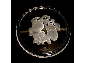 Frosted Val St. Lambert Crystal Cake Plate