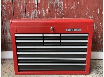 A Craftsman Bench Top Tool Chest With Key, 10 Drawers