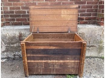 A Great Vintage Wooden Toy Box, Old West Theme