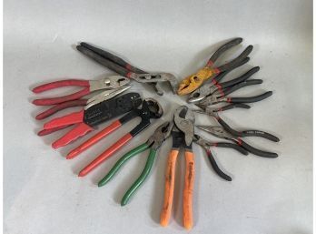 A Mix Tool Lot: Pliers, Snips, Needle Nose