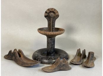 Antique Cast Iron Enterprise Mfg Cobbler Stand With Shoe Molds