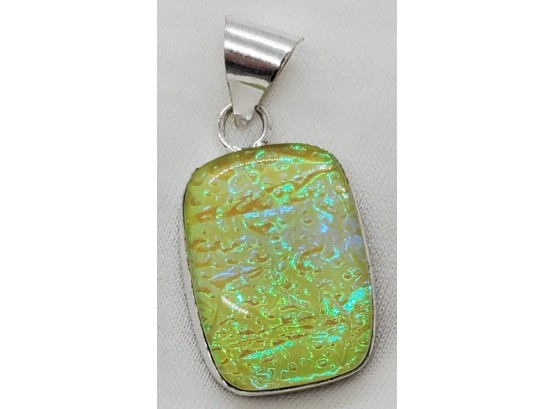 1' Silver Plated Australian Triplet Opal Pendant