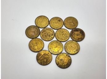 Lot Of 12 Vintage Connecticut Turnpike Tokens