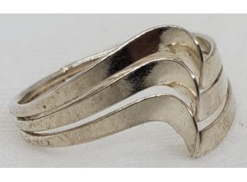 Vintage Sterling Silver Size 6 Triple Banded Ring - 1.40 Grams