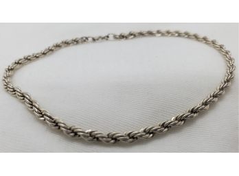 Beautiful Vintage Sterling Silver 8' Rope Bracelet - 5.87 Grams