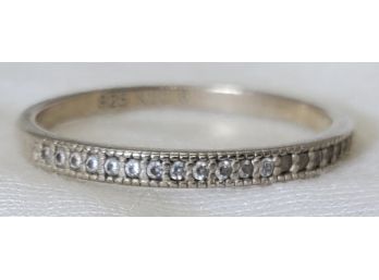 Sterling Silver Size 8 Ring Marked NVC8 With CZ's - 1.22 Grams