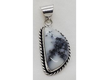 1' Silver Plated Dendrite Opal Pendant