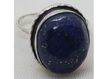 Silver Plated Size 9 Lapis Lazuli Ring