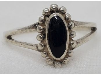 Vintage Sterling Silver Size 6 Black Onyx Ring - 1.67 Grams