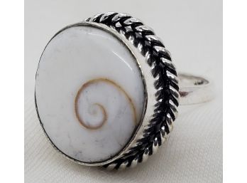 Size 9 Silver Plated Shiva Eye Shell Ring