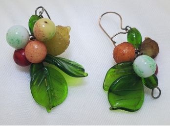 Vintage Plastic Caribbean Style Fruit Earrings