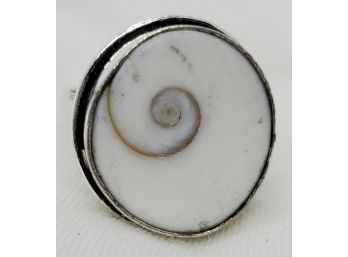 Silver Plated Size 8.5 Shiva Eye Shell Ring
