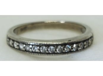 Vintage Sterling Silver Size 7 Anniversary Ring With CZ's - 2.16 Grams