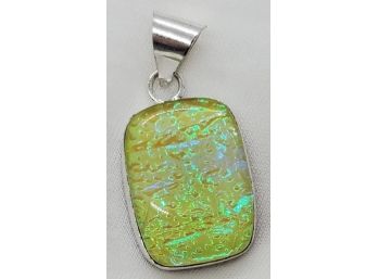 1' Silver Plated Australian Triplet Opal Pendant