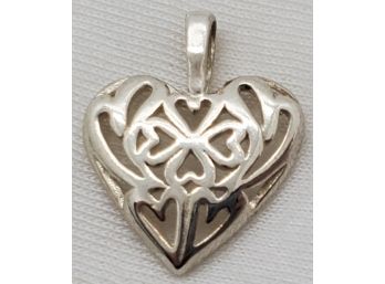 Vintage Sterling Silver Heart Pendant ~ Hearts ~ Clover ~ 1.34 Grams