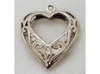 Gorgeous Sterling Silver Heart Pendant ~ 1.63 Grams