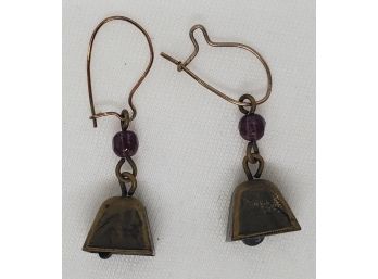 Stylish Vintage Brass & Bell Earrings