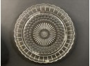 A Mid-Century Pressed Glass Cake Plate & Aluminum Dome