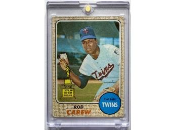 HOF Rod Carew RC 1968 Topps 'All-Star Rookie' Trophy Cup Card #80